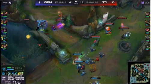 虎牙独播LCK：GEN状态神勇力克T1，老将BDD封神发挥！