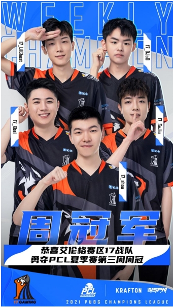 2021 PCL夏季赛常规赛第三周落幕，17战队王者归来摘得周冠
