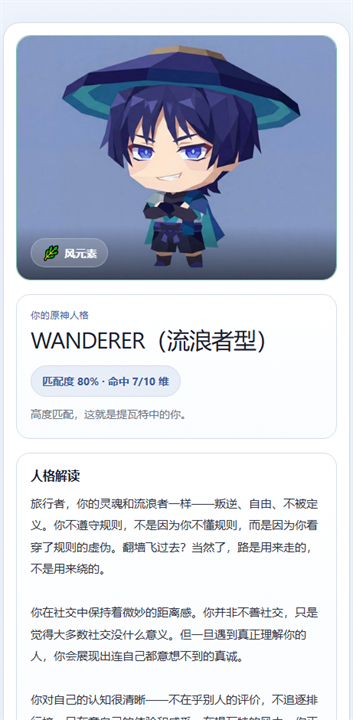 SBTI原神人格测试截图
